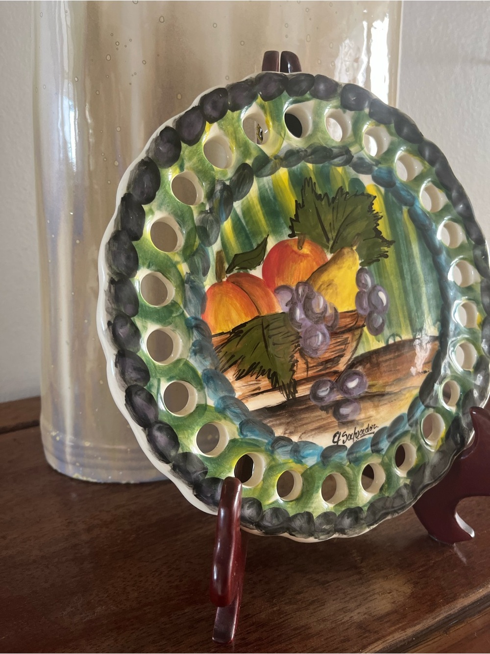 El Salvador ceramic painted decorative plate - Picture 2 of 7
